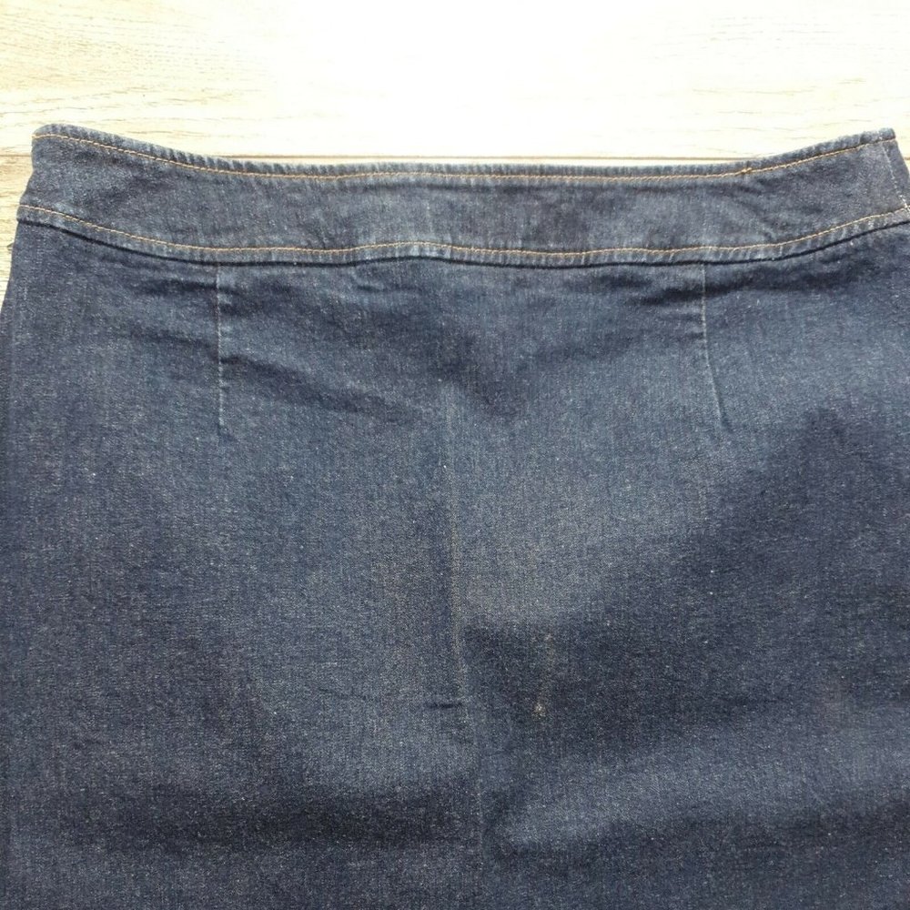 NY Jeans Womens Denim Skirt Size 10 Dark Wash 21" Long Casual Dress New York Co - Picture 7 of 8